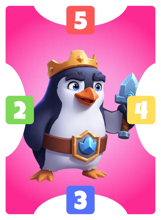 Pengu's finished card face